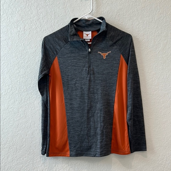 Texas Longhorns Gray and Orange Quarter-Zip Athletic Jacket - Picture 1 of 9
